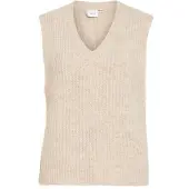 Vila Vilampe V-Neck Knit Waistcoat - Cream - S