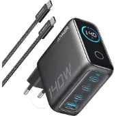 Anker B2697GZ1 USB-laturi 140 W, 4-porttinen, USB-C-kaapelilla, tummanharmaa