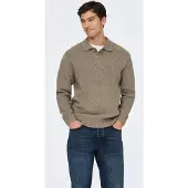 Only & Sons Onsdale Rlx Ls Polo Knit Noos - Beige - S
