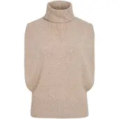 Vila Roucleo Roll Neck Knit Vest/Pf - Beige - S