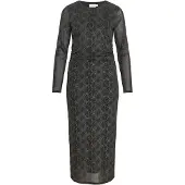 Vila Vicarini O-Neck L/S Midi Dress/Bfs - Black - M