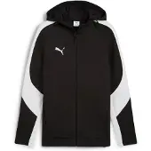 Puma Urheilullinen collegetakki 'TeamEvostripe' musta / valkoinen