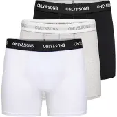 Only & Sons Bokserishortsit vaaleanharmaa / musta / valkoinen