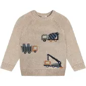 Hust & Claire Neulepaita 'Pelle Trucks' meleerattu beige / laivastonsininen / tummanvihreä