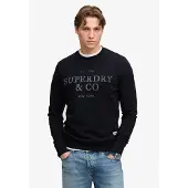 Superdry for man. M2014717A 1954 Company Relaxed Navy Sweatshirt (M), Casual, Cotton