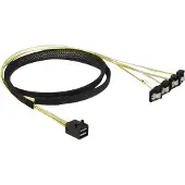 DeLOCK 85685 SCSI cable Black, Yellow 1 m 1 x Mini SAS HD SFF-8643 4 x SATA 7 pin (85685)