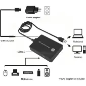 Conceptronic HUBBIES10B, USB 3.2 Gen 1 (3.1 Gen 1) Type-A, Musta, USB 2.0, USB 3.2 Gen 1 (3.1 Gen 1) Type-A, Kiina, 87 mm, 55 mm