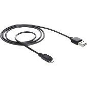 DeLOCK EASY-USB 2.0-A - USB 2.0 micro-B, 2m, 2 m, USB A, Micro-USB B, USB 2.0, Uros/uros, Musta (83367)
