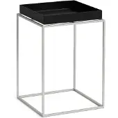 HAY Tray Table keskikokoinen tarjoilupöytä Black-silikoni harmaa, 30x30x44 cm