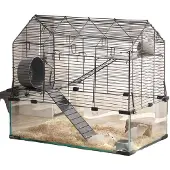 Vevor -hamsterihäkki, 360° katselukulma, läpinäkyvä hamsteriympäristö, pieneläinhäkki, 22,8 x 15 x 21,3 tuumaa, tuuletettu lemmikkihiirihäkki vesipullolla, kannettava hamsteritalo rotille, marsuille