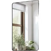 Vevor -seinälle kiinnitettävä meikkipeili, 0,15" paksu, 28" x 60" peili alumiiniseoskehyksellä ja räjähdyssuojatulla kalvolla, naarmuuntumaton peili Z-muotoisella kiinnikkeellä, sopii kylpyhuoneeseen/m