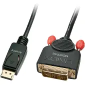 Lindy 41493, 5 m, DVI-D, DisplayPort, 2,7 Gbit/s, musta, Uros/uros