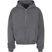 Prohibited Oversized Zip-Hoodie Grey Melange - Grey - M