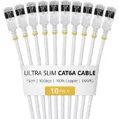 StarTech.com 15cm White Ultra Slim Cat6A (6ASTP34WHS15CM10PK)