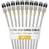 StarTech.com 15cm Gray Ultra Slim Cat6A (6ASTP34GRS15CM10PK)