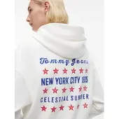 Tommy Hilfiger Collegepaita 'Star Novelty' sininen / tulenpunainen / valkoinen