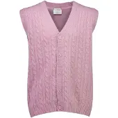 Lindbergh Lambswool Button Slipover - Pink - L