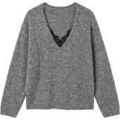 Vero Moda Berry Lace V-aukkoinen Neulepaita
