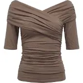 Vila Objlevih 2/4 Cross Over Top Noos - Brown - XL