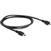DeLOCK 1m USB2.0 microB/miniB, 1 m, Micro-USB B, Mini-USB B, USB 2.0, Uros/uros, Musta (83177)