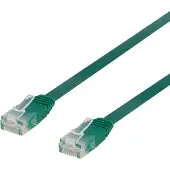 Deltaco – U/UTP Cat6 laitekaapeli, litteä, 0,3m, 250MHz, vihreä (TP-603G-FL)