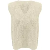 Vila Vilampe V-Neck Knit Waistcoat - Cream - XL