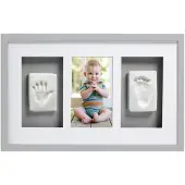 Pearhead Babyprints Deluxe Valokuvakehykset Tripla, Harmaa