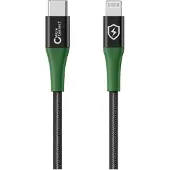 Microconnect Smart Charge MFI USB-C - Lightning -kaapeli 1m musta-vihreä, MC-SMART USB CL-1