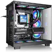 Thermaltake View 380 XL TG ARGB, Midi Tower, PC, Musta, ATX, mikro ATX, Mini-ITX, SPCC, Karkaistu lasi, Pelaaminen (CA-11E-00M1WN-00)