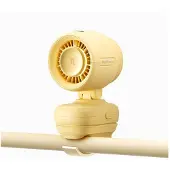 JISULIFE Stroller Fan 4 5000mAh Mini Fan for Stroller with Metal Clip - Yellow