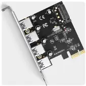 Axagon 4-porttinen 3.2 Gen1 USB-A -lisäkortti, 15-pin SATA-lisävirta