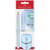 Faber-Castell Lyijykynäsetti - Grip Jumbo - 3 Osaa - Sky Blue - - OneSize - Lyijykynät