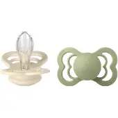 BIBS silikonitutti, 6-18kk, 2 kpl., Ivory / Sage