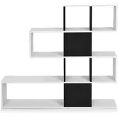 ProMotion Itsestään seisova hylly 120x19,5x109cm, valkoinen/musta väri