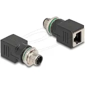 DeLOCK 60063, M12, RJ-45, Musta