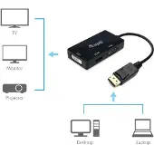 PNY 133441, 0,24 m, DisplayPort, DVI-D + VGA (D-Sub) + HDMI, Uros, Naaras, Suora