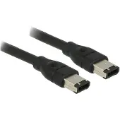 DeLOCK FireWire 6-pin -kaapeli, 1m, musta