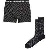 Karl Lagerfeld Bokserishortsit harmaa / musta / valkoinen