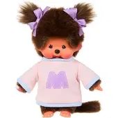 Monchhichi Pehmonukke, tyttö villapaidassa, 20 cm