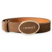 Twinset for woman. 262TO5280 Beige logo belt (L), Brown, Casual, Synthetic