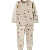 Name it Yöpuku 'NMNVISMAS' beige / kuusi / tummanpunainen / valkoinen