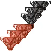 Hunkemoller Stringit 'Belle' ruosteenpunainen / musta