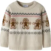 Name it Neulepaita 'NMNRISMAS' tummansininen / karamelli / beigenharmaa / valkoinen