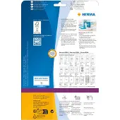 Herma 5036, Valkoinen, Liimaton tulostustarra, A4, Pahvi, Laser/Inkjet, Suorakulmio