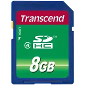 Transcend 8 Gt SDHC Class 4 A1 -muistikortti, musta