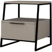 Decortie Paiju taupe/musta yöpöytä