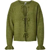 Pieces Pcsally Rev Frill Cardigan Knit Noos Bc - Green - S