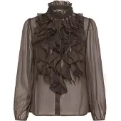 St. Tropez Liljasz Crinkle Ls Shirt - Brown - M