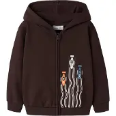 Name it -Nmmvoltinus Nreg Sweat Card Wh Bru - Brown - 92