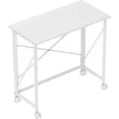 Hobby Hall Kirjoituspöytä pyörillä taitettava 80 cm, valkoinen